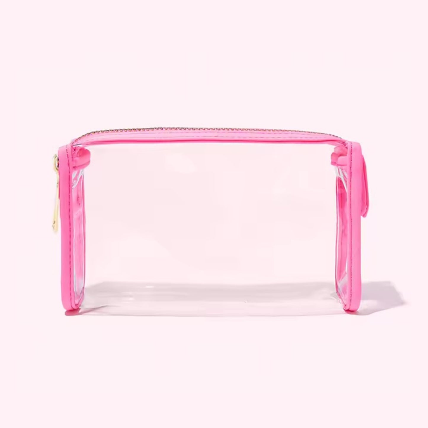 Neon Pink Clear Beauty Bag