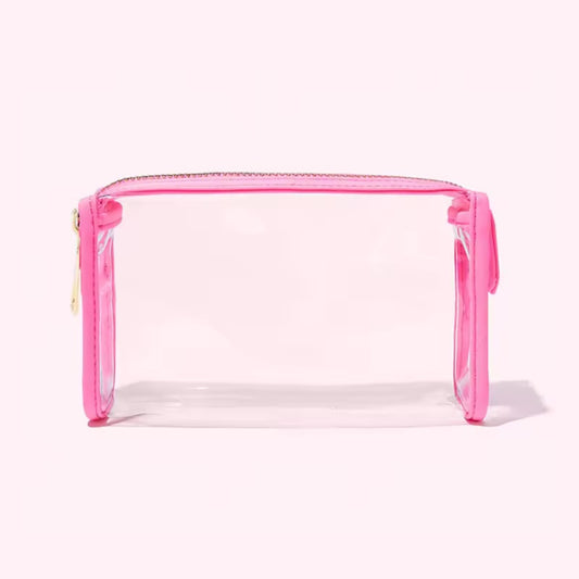 Neon Pink Clear Beauty Bag