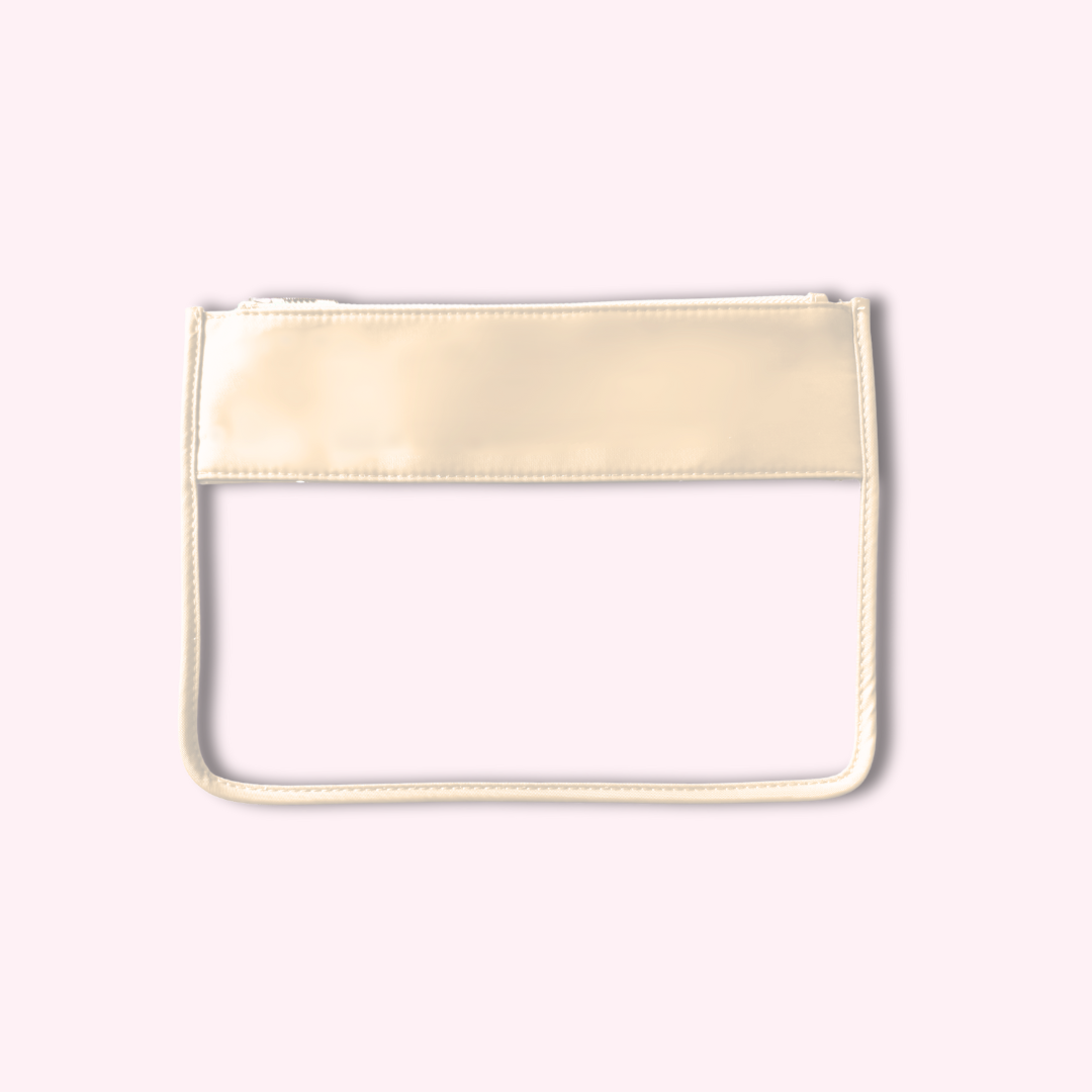 Cream Clear Front Pouch