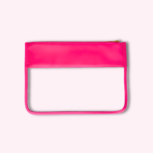 Neon Pink Clear Front Pouch