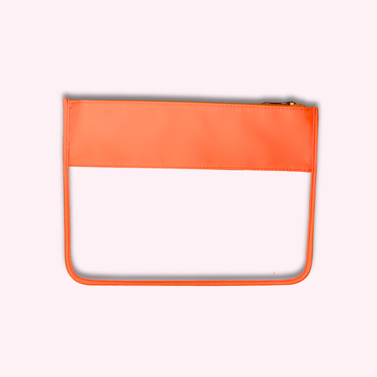 Tangerine Clear Front Pouch